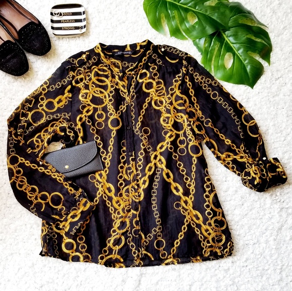 Zara | Tops | Zara Mandarin Collar 